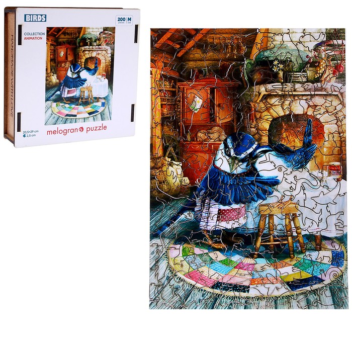 Пазл фигурный «Уютный птичий дом», 200 деталей, 20,5 × 29 см