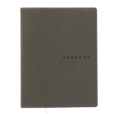 Дневник школьный для 1-11 классов Grey, мягкая обложка, искусственная кожа, термо тиснение, ляссе, 80 г/м²
