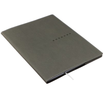 Дневник школьный для 1-11 классов Grey, мягкая обложка, искусственная кожа, термо тиснение, ляссе, 80 г/м²