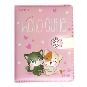 Дневник универсальный 1-11 класса Hello Cutie. Kitty, твёрдая обложка с поролоном, искусственная кожа, ляссе, блок 80 г/м2 9364038