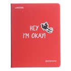 Дневник универсальный 1-11 класса Hey! I'm okay!, твёрдая обложка, искусственная кожа, шелкография, ляссе, блок 80 г/м2 - фото 10585961