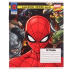 Тетрадь в клетку 12 листов, 5 видов МИКС, обложка мелованный картон, «Человек-паук» - Фото 5
