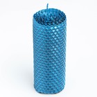 Свеча из вощины, 4,5х4,5х12,5 см, синий металлик - фото 9602421