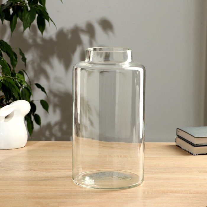 Ваза для цветов «Дени», d=10 см, 30×16 см, стекло, прозрачная - Фото 1