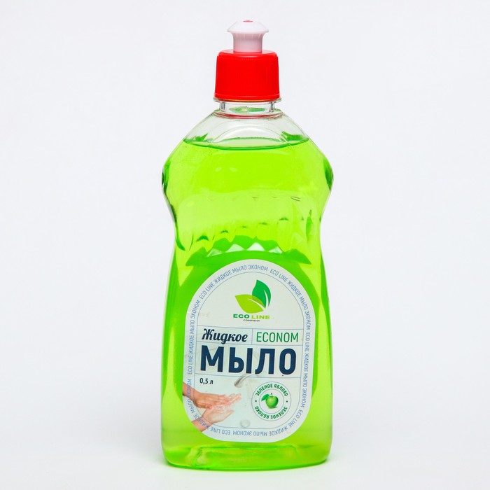 Жидкое мыло "ECONOM" зеленое яблоко 500 мл - Фото 1