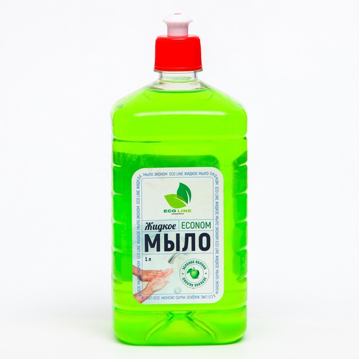 Жидкое мыло "ECONOM" зеленое яблоко 1000 мл - Фото 1
