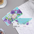 Конверт для денег "С Днем Рождения!" гортензия, 8,3х16,7 см (комплект 10 шт) - фото 22307428