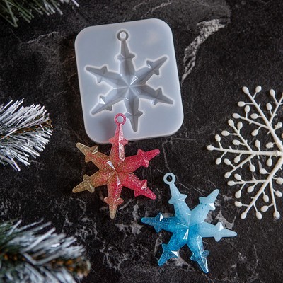 Молд силикон, подвеска «Снежинка-ажурная»