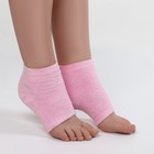 Напяточники для педикюра, увлажняющие, махровые, с силиконовой вкладкой, ONE SIZE, цвет розовый - Фото 3