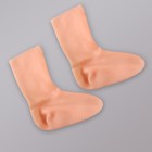 Носочки для педикюра, высокие, силиконовые, универсальный размер, 21×19 см, бежевые - Фото 5