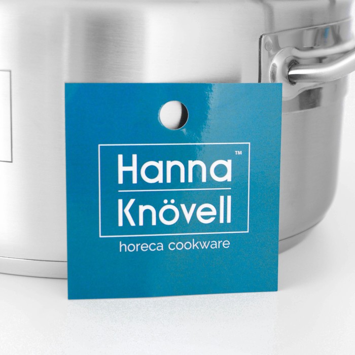 Кастрюля из нержавеющей стали Hanna Knövell с крышкой, 3 л, d=20 см, h=9,5 см, толщина стенки 0,6 мм, индукция - фото 1885678644