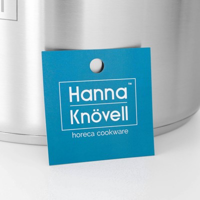 Кастрюля Hanna Knövell, 7 л, d=24 см, h=15.5 см, толщина стенки 0.6 мм, с крышкой, капсульное дно, индукция, нержавеющая сталь, хромированная