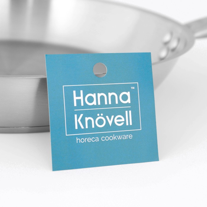 Сковорода из нержавеющей стали Hanna Knövell, d=30 см, h=5,5 см, толщина стенки 0,6 мм, длина ручки 24,5 см, индукция