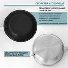 Сковорода Hanna Knövell, d=22 см, h=5.5 см, нержавеющая сталь, толщина стенки 0.6 мм, длина ручки 21.5 см, антипригарное покрытие, индукция - Фото 2