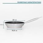 Сковорода Hanna Knövell, d=22 см, h=5.5 см, нержавеющая сталь, толщина стенки 0.6 мм, длина ручки 21.5 см, антипригарное покрытие, индукция - Фото 4