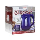 Чайник электрический ENERGY E-214, пластик, 1.7 л, 2200 Вт, бело-голубой - фото 7377999
