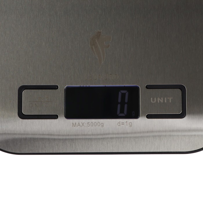 Весы кухонные Leonord LE-1702, электронные, до 5 кг, LCD дисплей, серебристые - фото 1909207764
