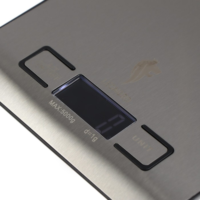 Весы кухонные Leonord LE-1702, электронные, до 5 кг, LCD дисплей, серебристые - фото 1909207765