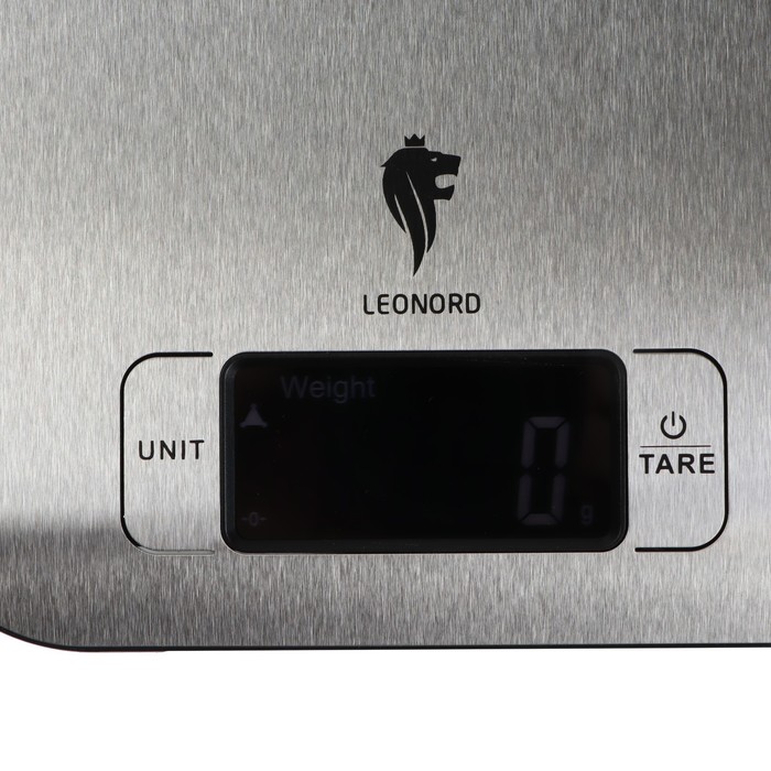 Весы кухонные Leonord LE-1705, электронные, до 5 кг, LCD дисплей, серебристые - фото 1890109912