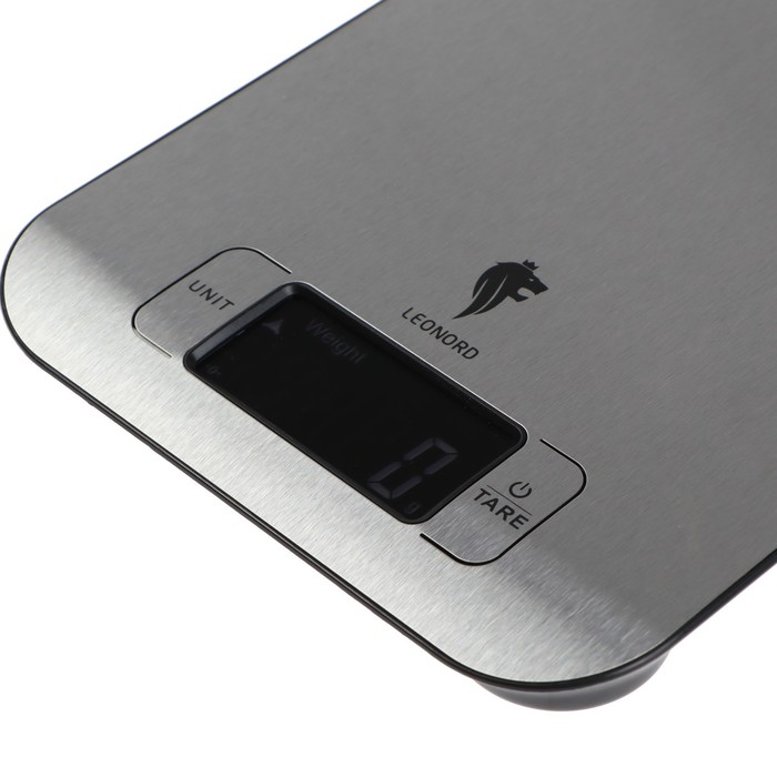Весы кухонные Leonord LE-1705, электронные, до 5 кг, LCD дисплей, серебристые - фото 1890109913