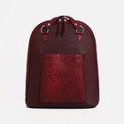 Рюкзак на молнии, наружный карман, цвет бордовый - фото 10588376