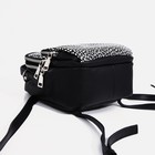 Мини-рюкзак женский на молнии, наружный карман, цвет чёрный - Фото 4