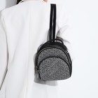 Мини-рюкзак женский на молнии, наружный карман, цвет чёрный - фото 304577277