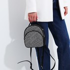 Мини-рюкзак женский на молнии, наружный карман, цвет чёрный - Фото 6