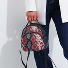 Мини-рюкзак женский на молнии, наружный карман, цвет серый/розовый - Фото 6