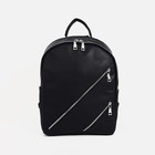 Рюкзак на молнии, 2 наружных кармана, цвет чёрный - фото 10588488