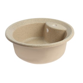 

Мойка для кухни из камня ZEIN 1/Q5, d=480 мм, круглая, перелив, цвет песочный