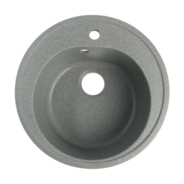 Мойка для кухни из камня ZEIN 3/Q8, d=510 мм, круглая, перелив, цвет темно-серый - Фото 1