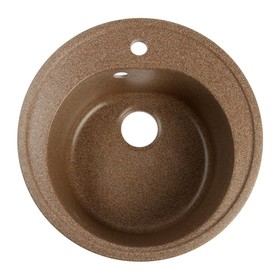 Мойка для кухни из камня ZEIN 3/Q9, d=510 мм, круглая, перелив, цвет терракот
