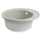 Мойка для кухни из камня ZEIN 3/Q10, d=510 мм, круглая, перелив, цвет светло-серый - Фото 2