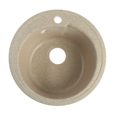 Мойка для кухни из камня ZEIN 4/Q5, d=435 мм, круглая, перелив, цвет песочный