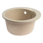 Мойка для кухни из камня ZEIN 4/Q5, d=435 мм, круглая, перелив, цвет песочный - Фото 2