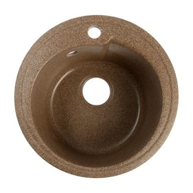 Мойка для кухни из камня ZEIN 4/Q9, d=435 мм, круглая, перелив, цвет терракот