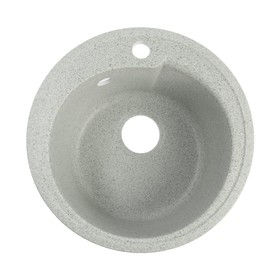 Мойка для кухни из камня ZEIN 4/Q10, d=435 мм, круглая, перелив, цвет светло-серый