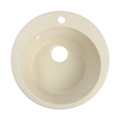 Мойка для кухни из камня ZEIN 30/Q2, d=475 мм, круглая, перелив, цвет бежевый