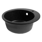 Мойка для кухни из камня ZEIN 30/Q4, d=475 мм, круглая, перелив, цвет черный - Фото 2