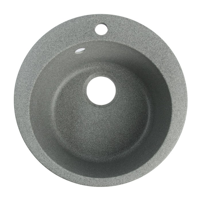 Мойка для кухни из камня ZEIN 30/Q8, d=475 мм, круглая, перелив, цвет темно-серый - Фото 1