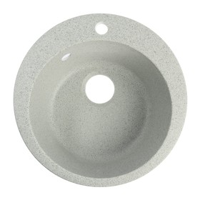 Мойка для кухни из камня ZEIN 30/Q10, d=475 мм, круглая, перелив, цвет светло-серый