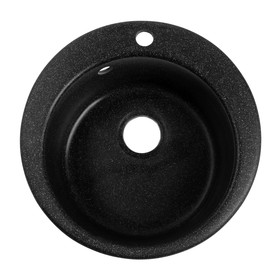 Мойка для кухни из камня ZEIN 50/Q4, d=467 мм, круглая, перелив, цвет черный
