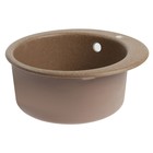 Мойка для кухни из камня ZEIN 50/Q9, d=467 мм, круглая, перелив, цвет терракот 7573726