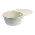 Мойка для кухни из камня ZEIN 110/Q2, 730 х 450 мм, овальная, перелив, цвет бежевый - фото 22309294