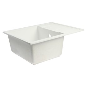 

Мойка для кухни из камня ZEIN 150/Q1, 575 х 470 мм, прямоугольная, перелив, цвет белый лед