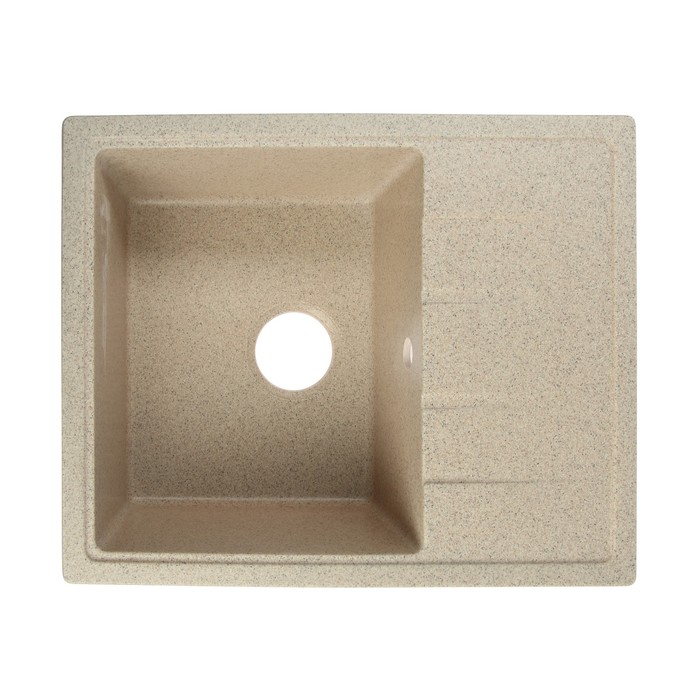 Мойка для кухни из камня ZEIN 150/Q5, 575 х 470 мм, прямоугольная, перелив, цвет песочный - Фото 1