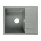 Мойка для кухни из камня ZEIN 150/Q8, 575 х 470 мм, прямоугольная, перелив, цвет темно-серый - Фото 1