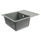 Мойка для кухни из камня ZEIN 150/Q8, 575 х 470 мм, прямоугольная, перелив, цвет темно-серый - Фото 2