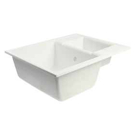 

Мойка для кухни из камня ZEIN 190/Q1, 760 х 509 мм, прямоугольная, перелив, цвет белый лед
